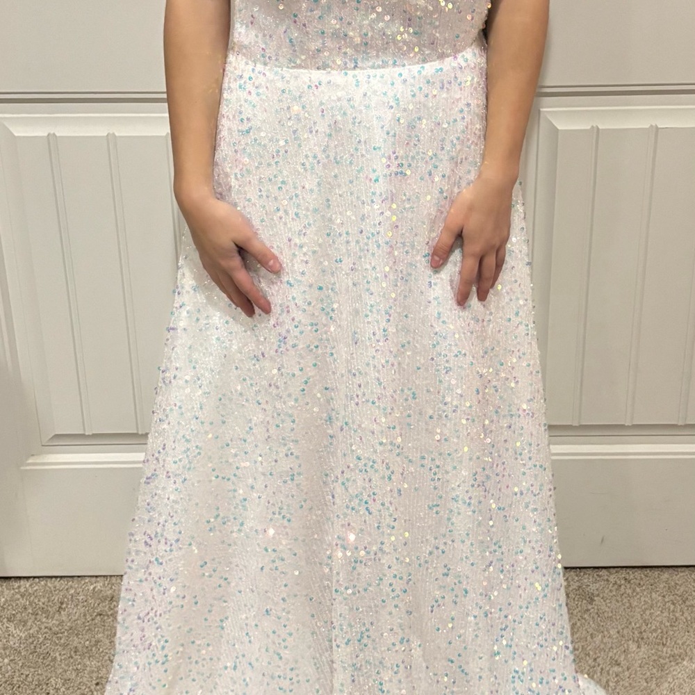 White Sequin A-Line Women's Skirt